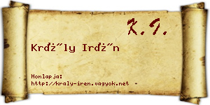 Krály Irén névjegykártya